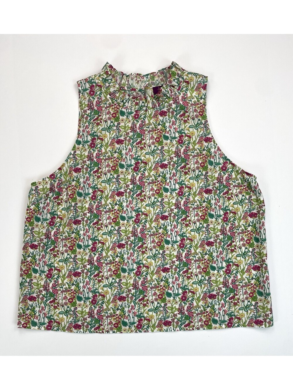 NWT J.Crew x Liberty of London Fleur Top Floral Ruffle Sleeveless Shell XL BR310